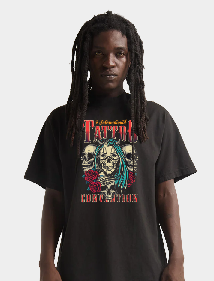 International Tattoo Convention - Halloween Black T-Shirt