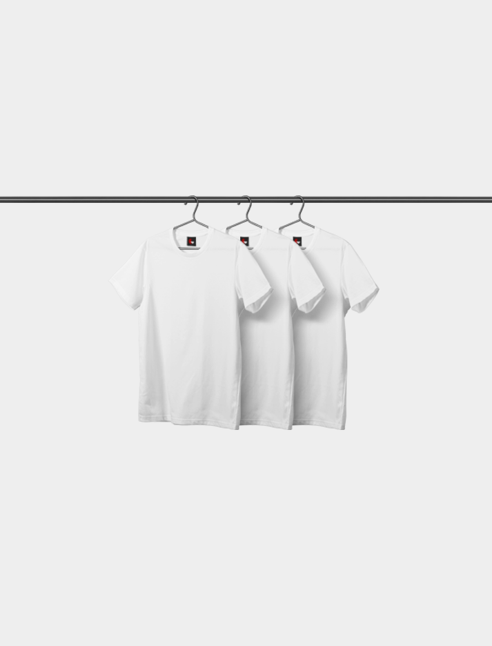 Blank Oversized Tees Pack of 3 - White