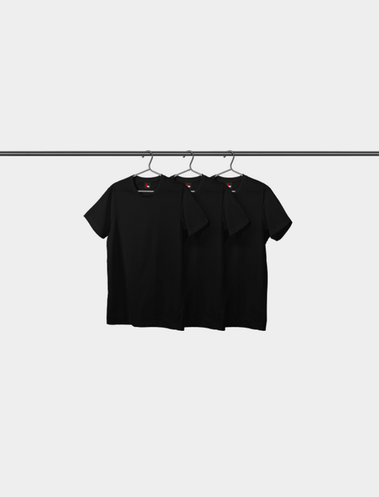 Blank Oversized Tees Pack of 3 - Black