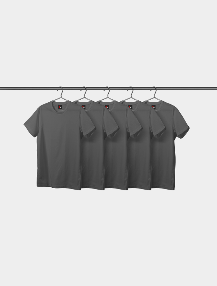 Blank Oversized Tees Pack of 5 - Shadow