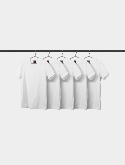 Blank Oversized Tees Pack of 5 - White