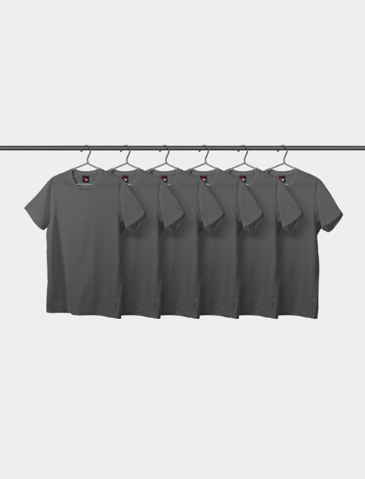 Blank Oversized Tees Pack of 6 - Shadow