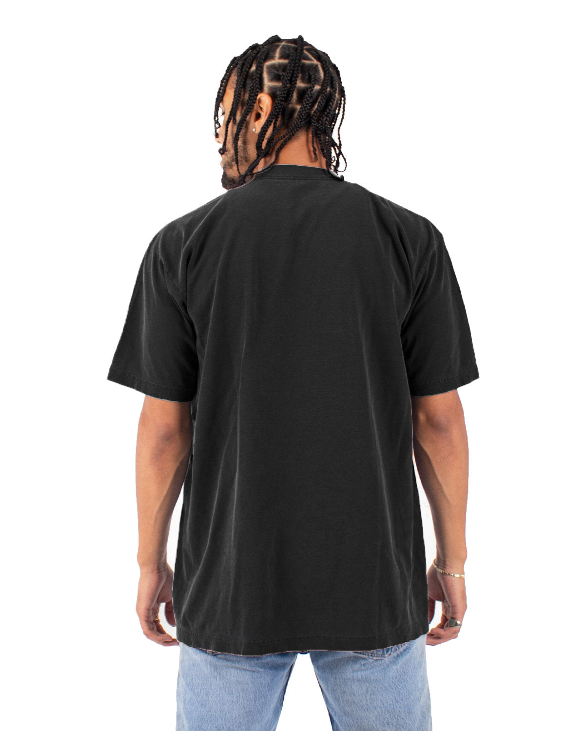 Solid Color Oversized Tee - Black