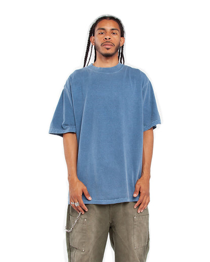 Solid Color Oversized Tee - Washed Denim